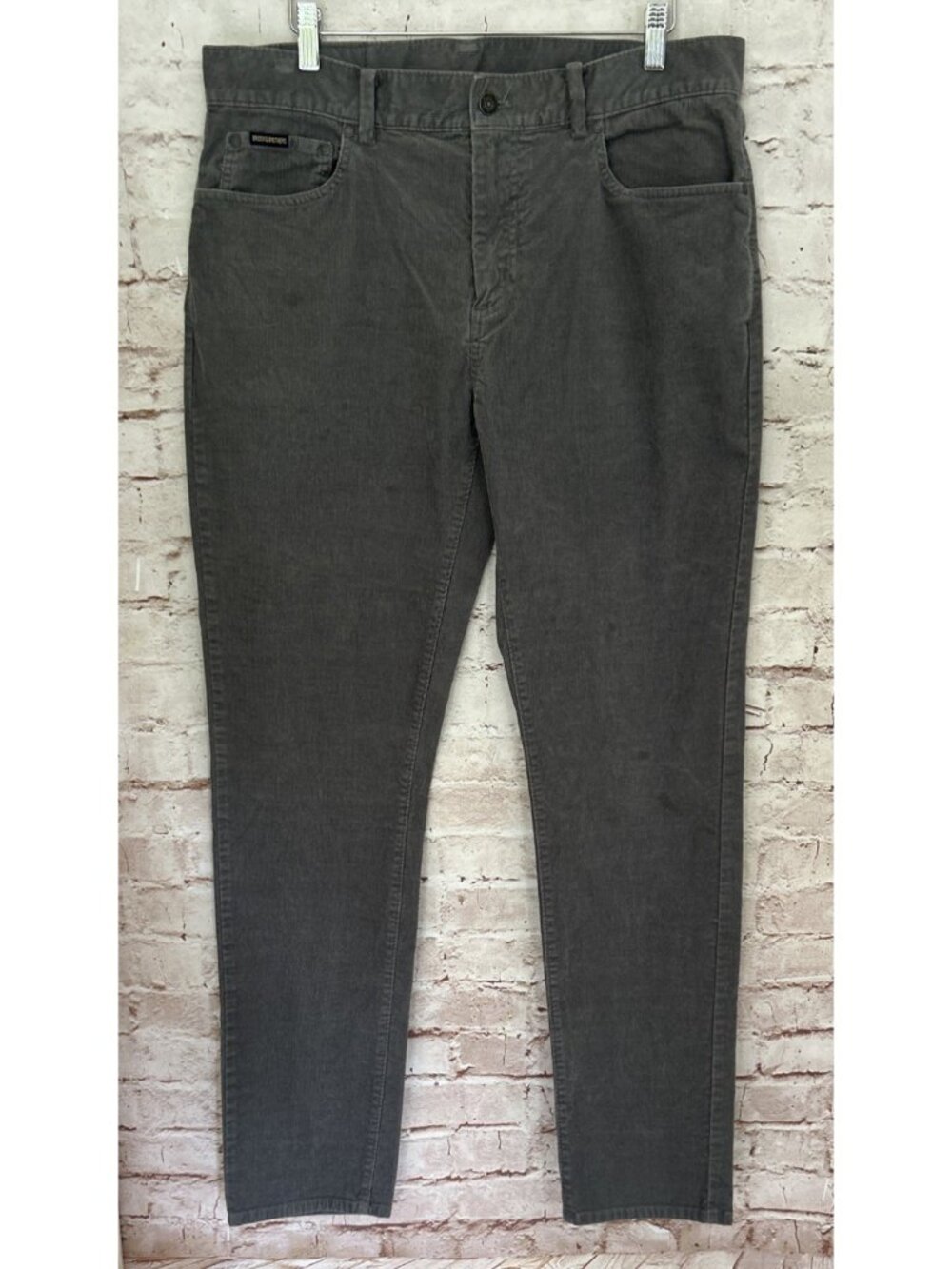 Brooks Brothers Mens Slim Fit Corduroy 5 Pocket Casual Jeans Pant Gray 36W x 34L